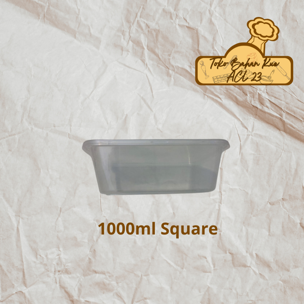 [25 Pcs] Thinwall Square 1000ml/Kotak Makan Plastik 1000ml/Thinwall Meiji 1000ml/Kotak Nasi 1000ml
