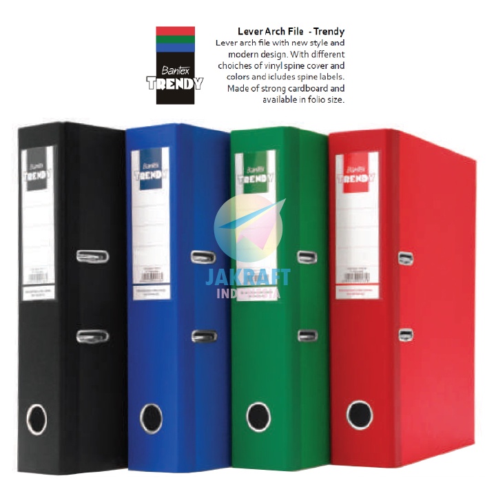 

HJ6 1 Pcs Ordner BANTEX Trendy 1446 FC Folio F4 Size 7 Cm Warna Hitam Biru Merah Hijau