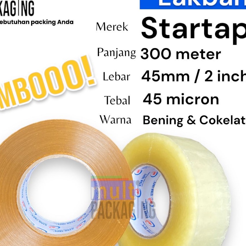 

Terbaik Lakban Bening coklat 45mm x 3 m x 45 micronLakban Jumbo 2 inch