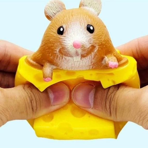 Pop It Squishy Karet Silikon Mainan Tikus Tupai Keju Pencet Penghilang Stres Toys - Squish Remas Squ