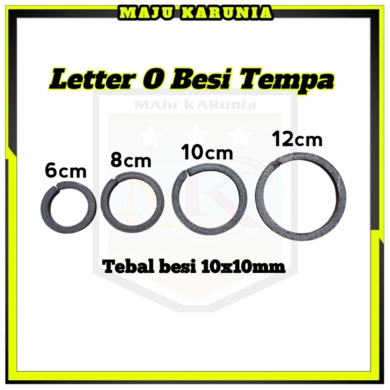 Letter O besi tempa ornamen aksesoris pagar besi, Ring lingkaran nako