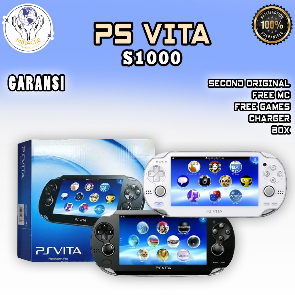 PS Vita SECOND ORIGINAL - PS Vita CFW Console Game Genggam 64Gb / 128Gb / 256Gb