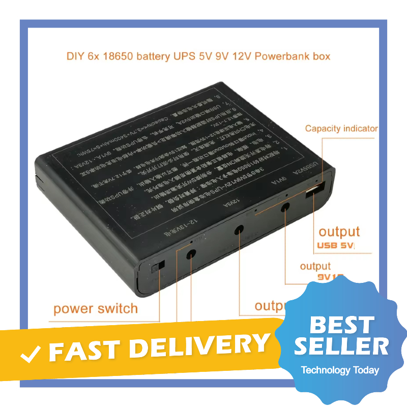 TechnologyToday - Kit Power Bank DIY 18650 Multifungsi Solusi Cadangan Listrik - RRZC DIY-BOX
