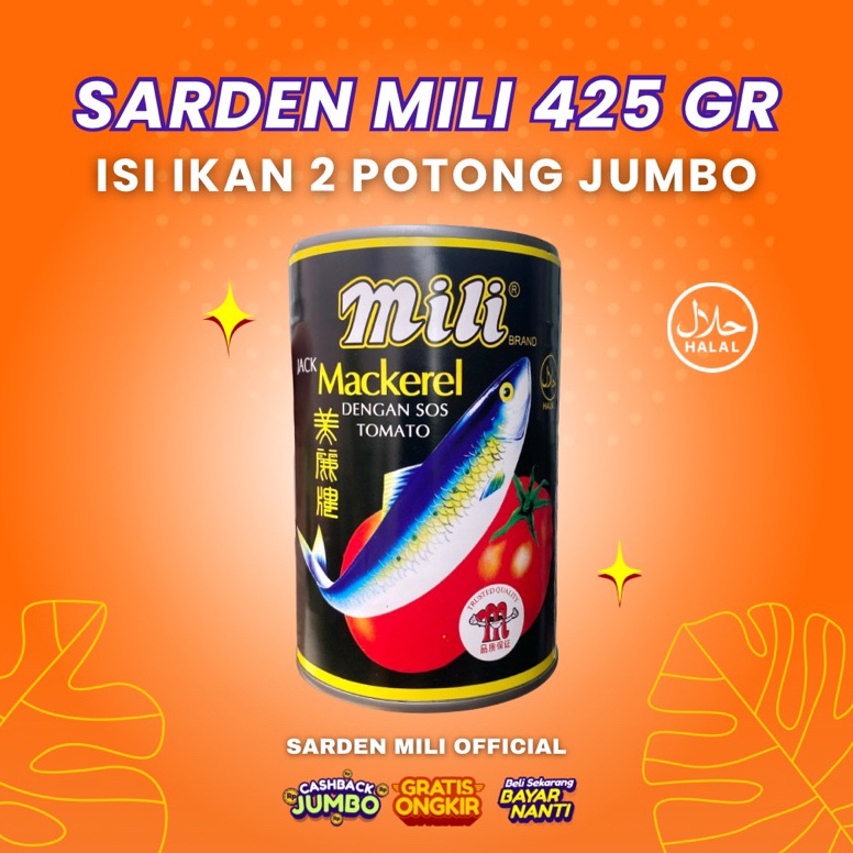 

Kualitas Terbaik Sarden Mili Besar 425gr ISI IKAN 2 POTONG JUMBO KUALITAS No1 Original Malaysia EXP 227