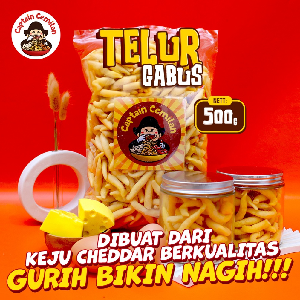 

Cuci Gudang 5gram Telor Gabus Keju Asin Renyah stik keju Captain Cemilan keju cheese snack makanan ringan