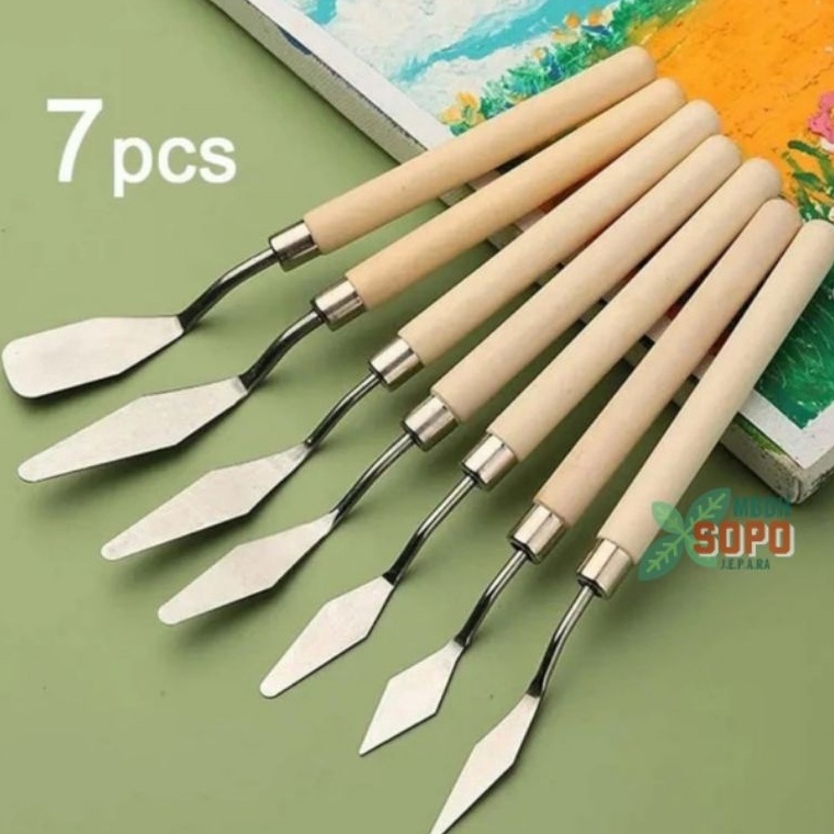 

ART P8U6 1 Set Cetok Pot Kecil Painting Knife Pisau Palet Lukis isi 7 pcs