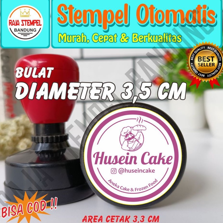 

Bonus Stempel Flash Bulat 35 CM stampel onshop otomatis perusahaan logo instansi dinas usaha