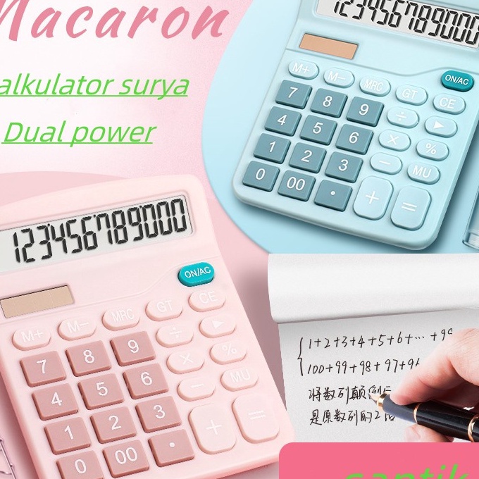 

KI3 KALKULATOR 837s 12 Dit PINK BLUE Two Power Caclulator Check Double Power