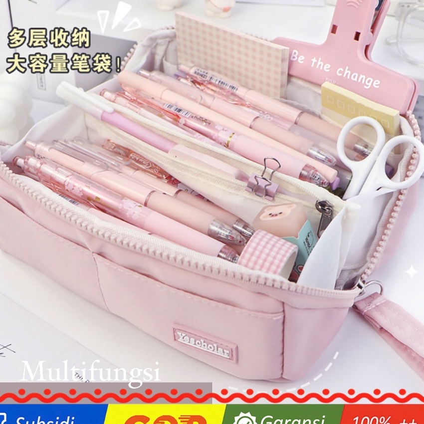 

KF7 TXS23 Korean Pen Pencil Case Jumbo Foldable Kotak Tempat Pensil Box KTM