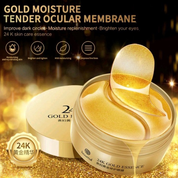 Buruan pesan eye mask masker mata panda 6 lembar Houmai 24K gold eye mask