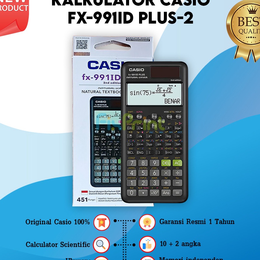

KI3 Kalkulator Casio Scientific FX 991ID PLUS2 Calculator Ilmiah Orinal