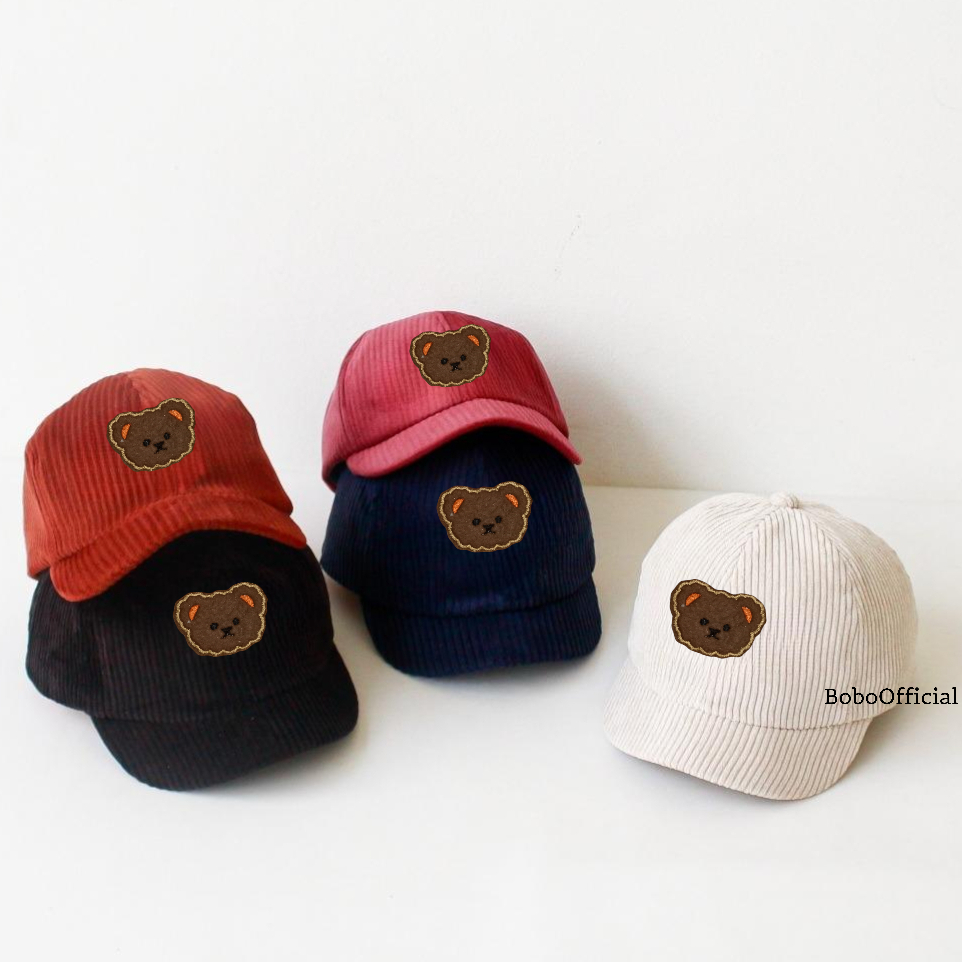 Topi Anak Baseball Curduroy Keren Cewe Cowo Korea Kualitas Import Terlaris