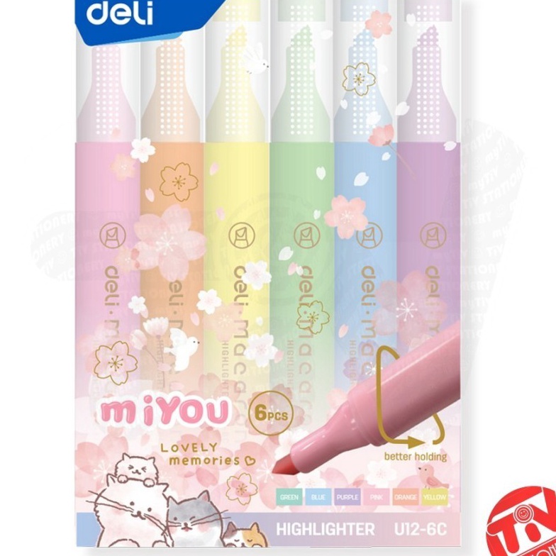 

KP8 Hhlhter Textr Deli Miyou Pastel Color 1 set 6 warna