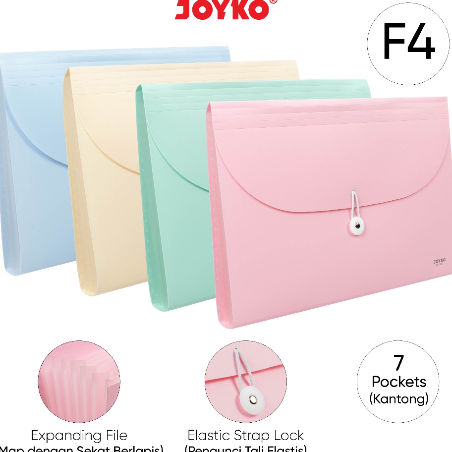 

FG2 Expanding File Map Harmonika Joyko EF8F4 Pastel Color 7 Pocket