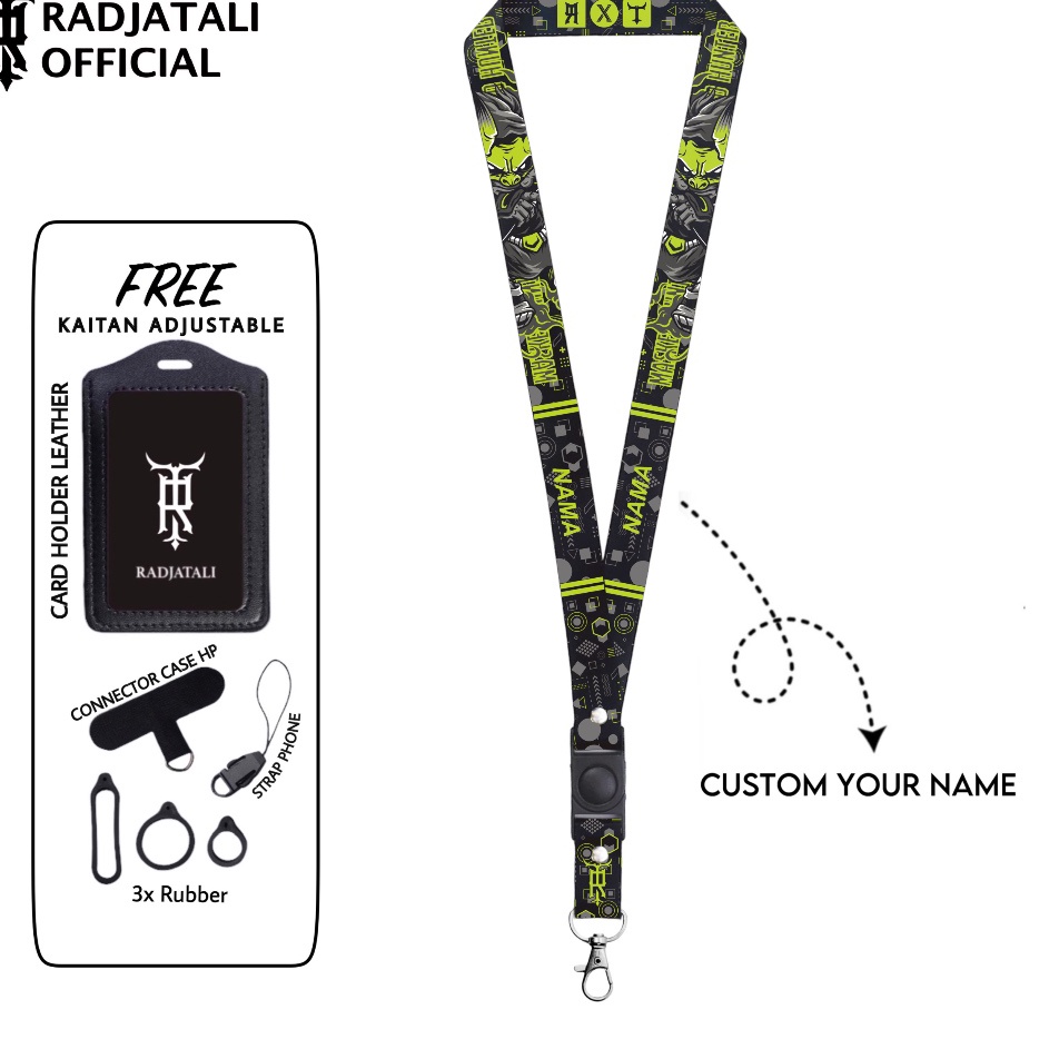 

FG2 Custom Nama Cybeunk Series 2cm Request Nama Satuan Gantungan Card holder Full printing 2 sisi Tali Name Tag