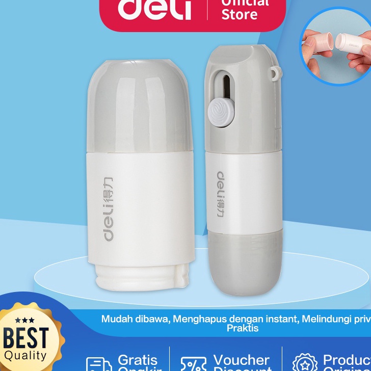 

KI3 Deli Roller Stamp Stempel Pelindung 2 in 1 Dengan Cutter Penghapus Nama Resi JQ12X