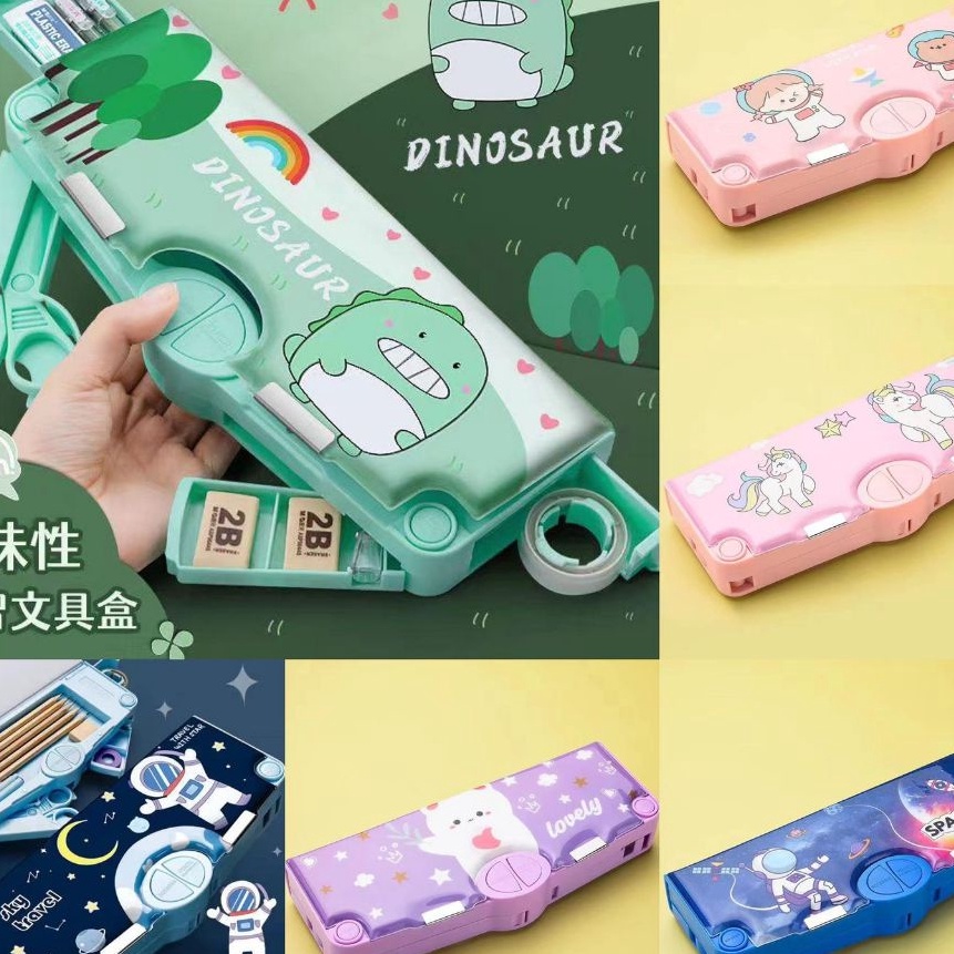 

KF7 Kotak Pensil Anak Serbaguna Mekanik Anak Sekolah Mekanik Multifungsi Serbaguna Fullset Penggaris Gunting Orinal