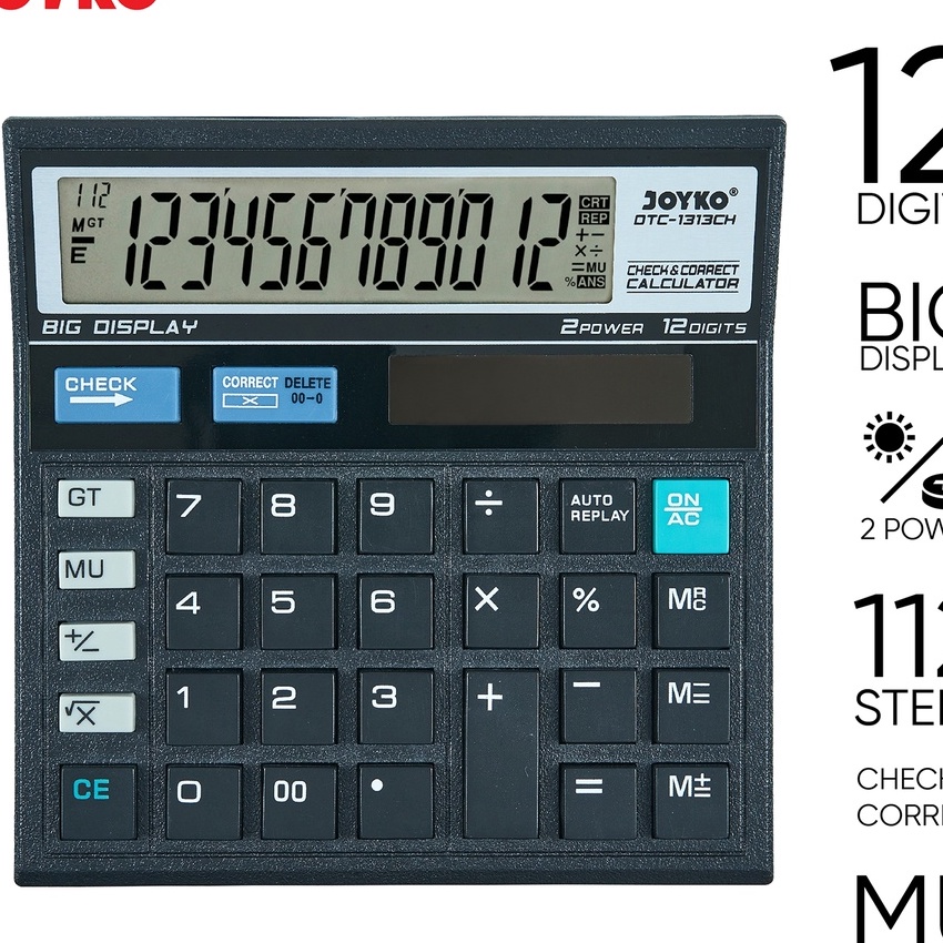 

Pilihan Calculator Kalkulator Joyko DTC1313CH 12 Dits Check Correct