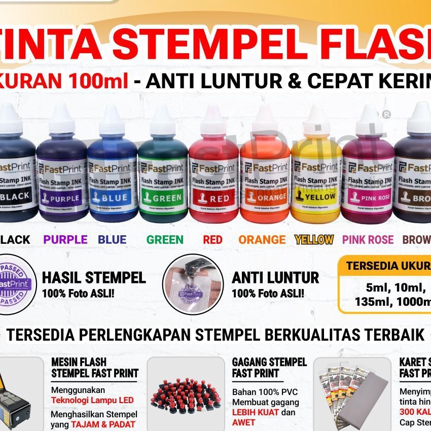 

Hot Fast Print Tinta Stempel Flash Ink 1 ML