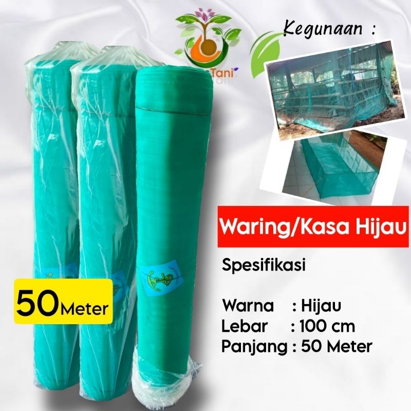 Waring/Kasa Hijau kelambu sapi dan proyek Lebar 100 cm dan Panjang 50 Meter cap Djangkar