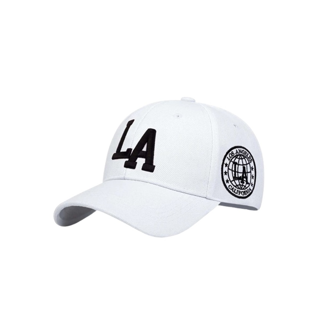 Hamlin Topi Baseball Cap Bordir LA Los Angeles California Style ORIGINAL - White