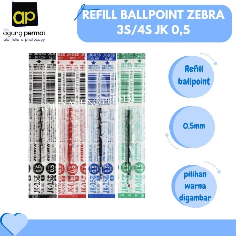 

REFILL BALLPOINT ZEBRA 3S/4S JK 0,5 mm