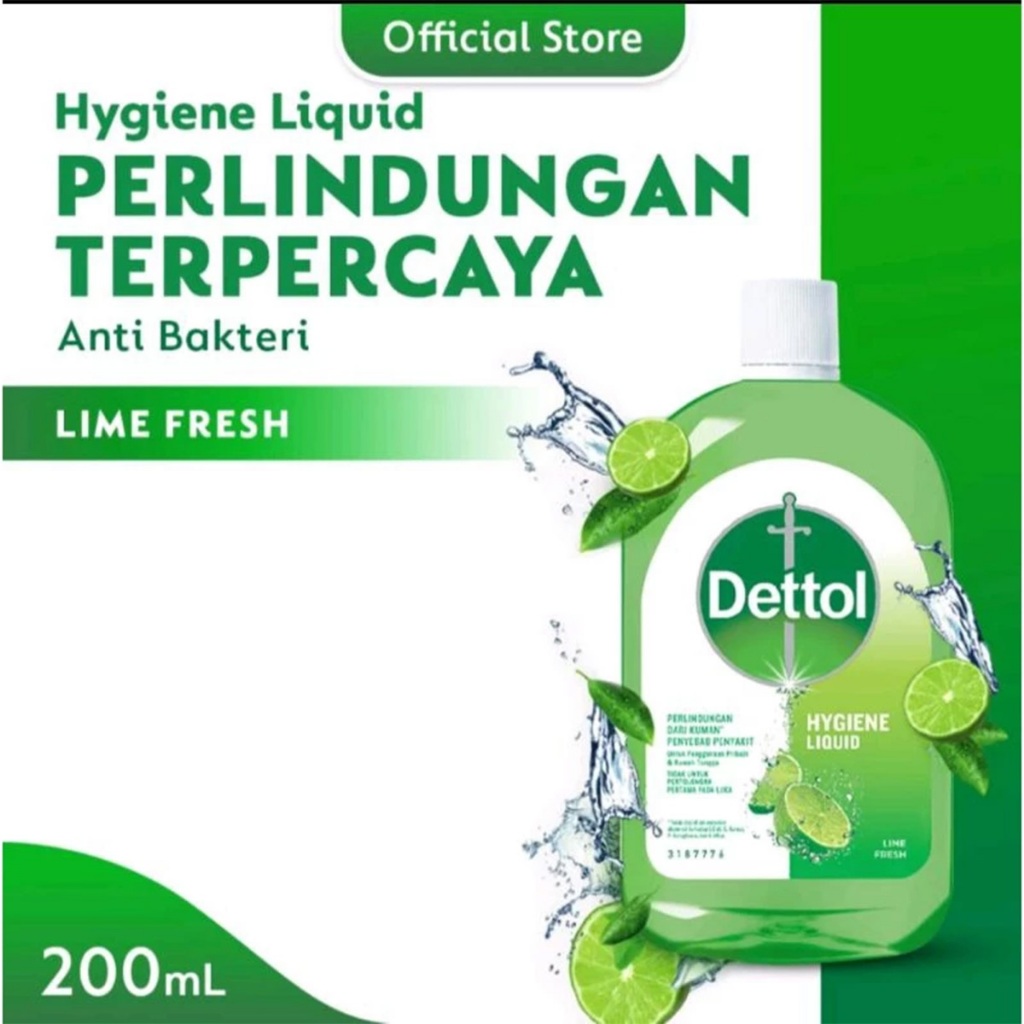 Dettol Hygiene Liquid Lime Fresh 200 ml - Cairan Disinfektan