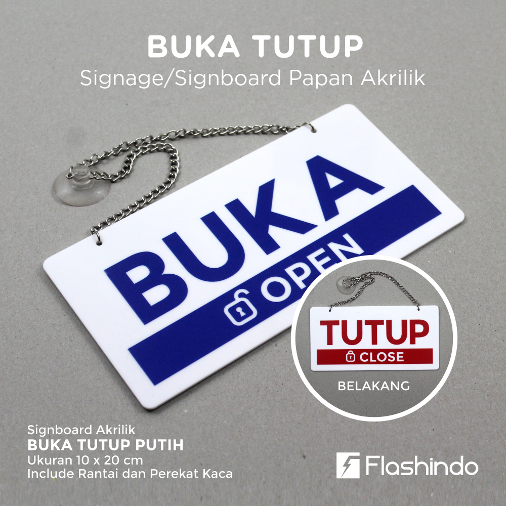 

Sign board Akrilik | Acrylic Buka Tutup | Open Close Bolak Balik