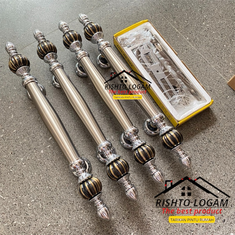 4 biji handle pintu + kunci handle pintu rumah kuningan gagang pintu minimalis handleset tarikan pin