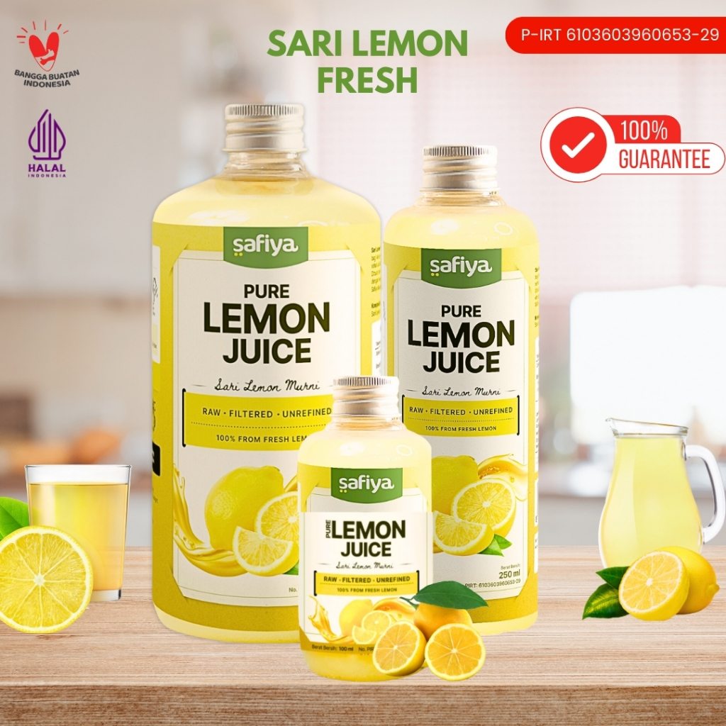 

Sari Lemon Safiya 100% Fresh Lemon Asli Minuman Diet & Detoks Alami