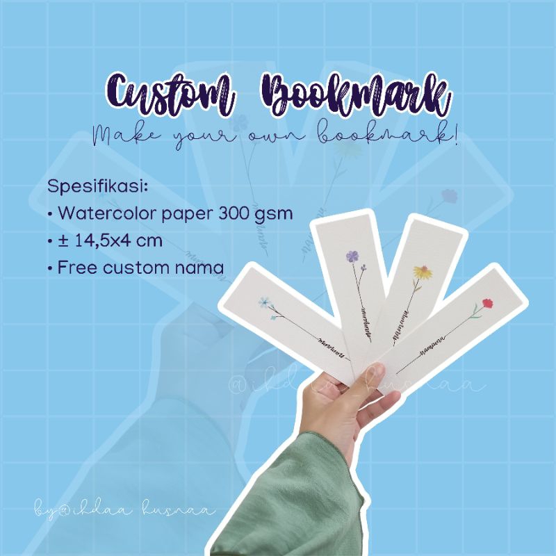 

Watercolor painting bookmark | handmade bookmark | Custom Bookmark | Pembatas buku custom