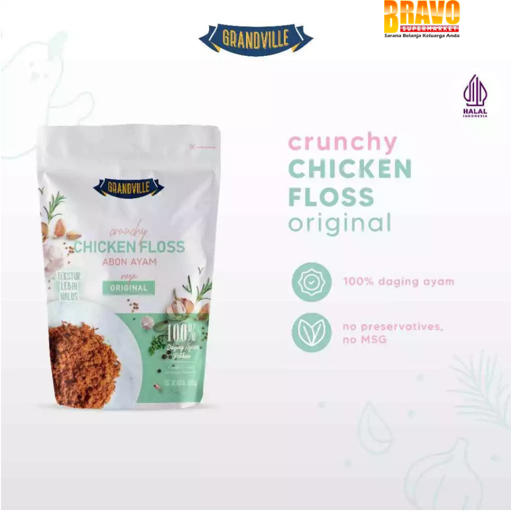 

Bravo Bojonegoro - Grandville Abon AYAM Crunchy Single Pack Original & Spicy 100GR