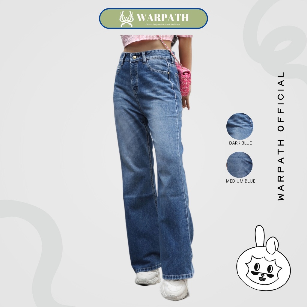Warpath - Highwaist Cutbray Jeans Loose Swagboot Varian Cutbray Pants Wanita Flare Jeans Non Stretch