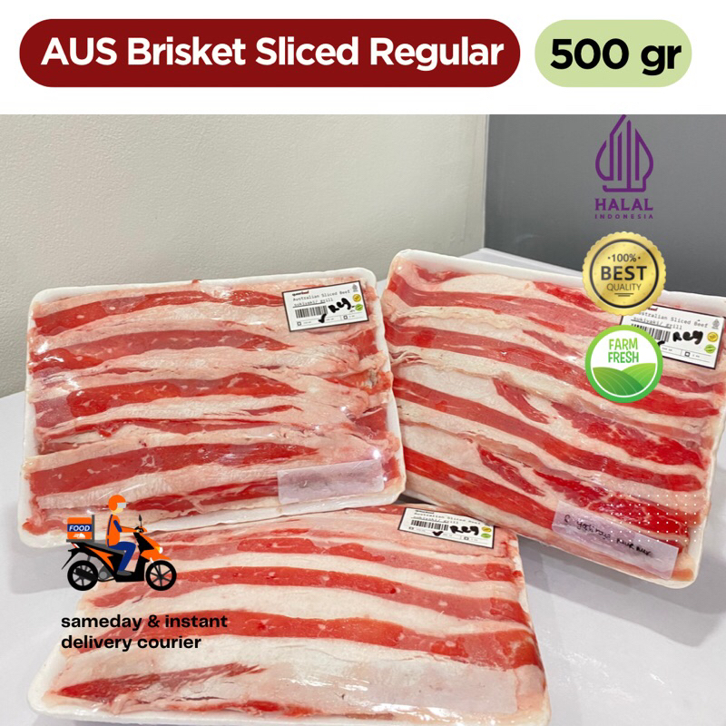 

500 gr slice beef AUS brisket reguler bbq dan grill