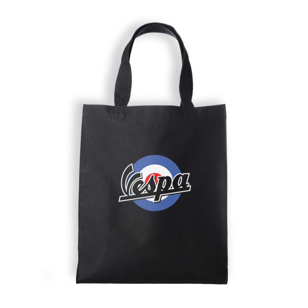 Totebag logo vespa tas selendang kuliah pria dan wanita totebag belanja keren kanvas dinir resleting