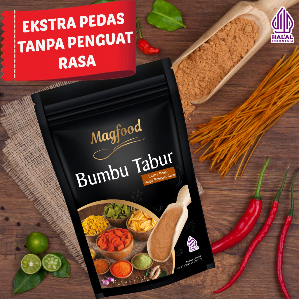 

Magfood Bumbu Tabur Extra Pedas Tanpa Penguat Rasa [100g / 500g / 1kg]