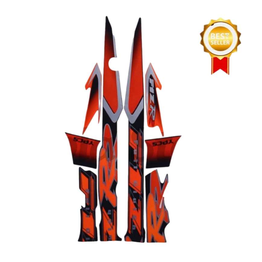 Stiker Striping Yamaha F1ZR F1 Zr 2002 Full Clutch Orange Hitam List Body Motor Standar F1ZR 2002