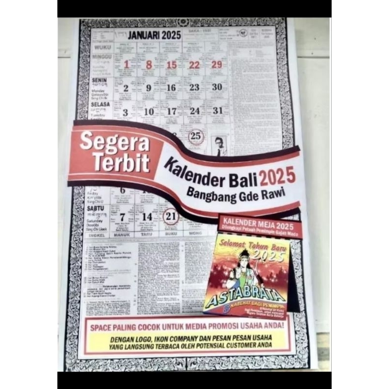 

KALENDER BALI 2025 BAMBANG GDE RAWI + BONUS DUPA
