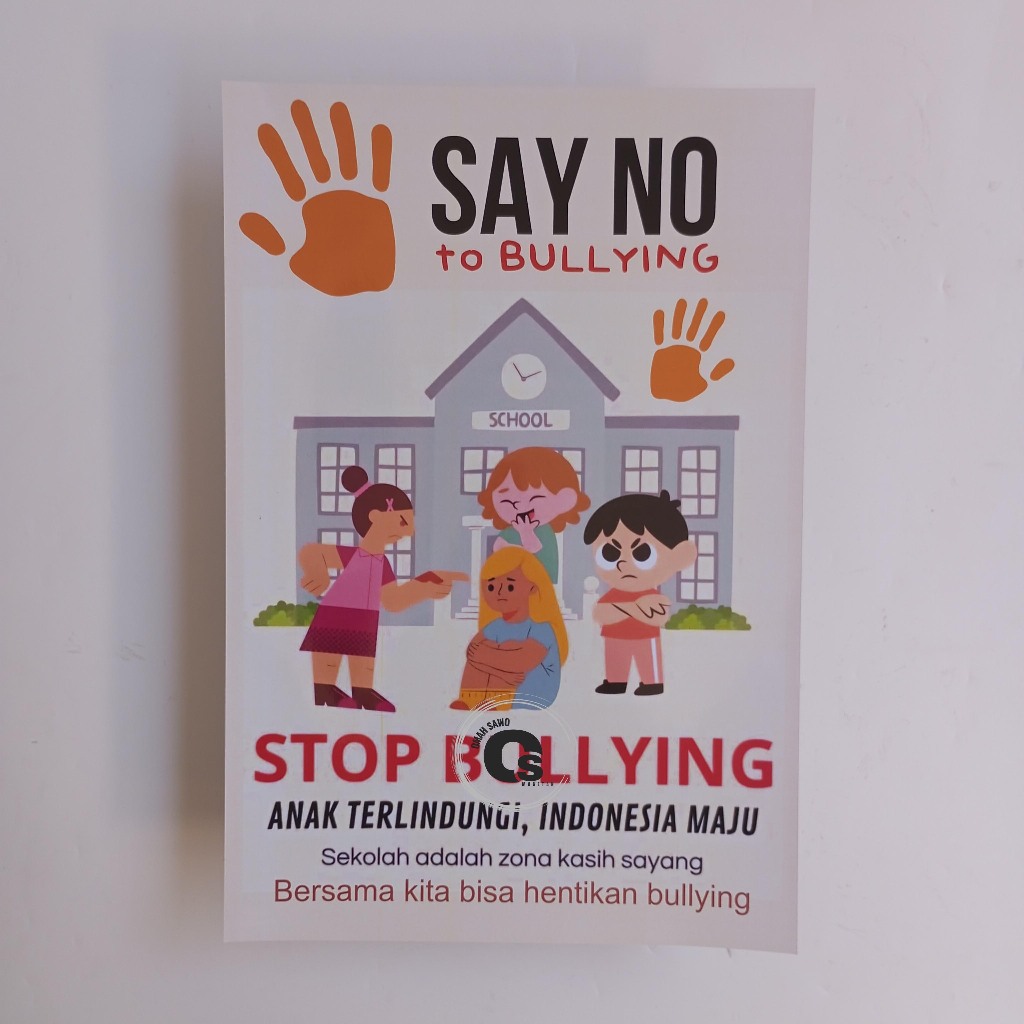 Poster Say No To Bullying - Stop Bullying - Hindari Bullying - Poster Perundungan Sekolah