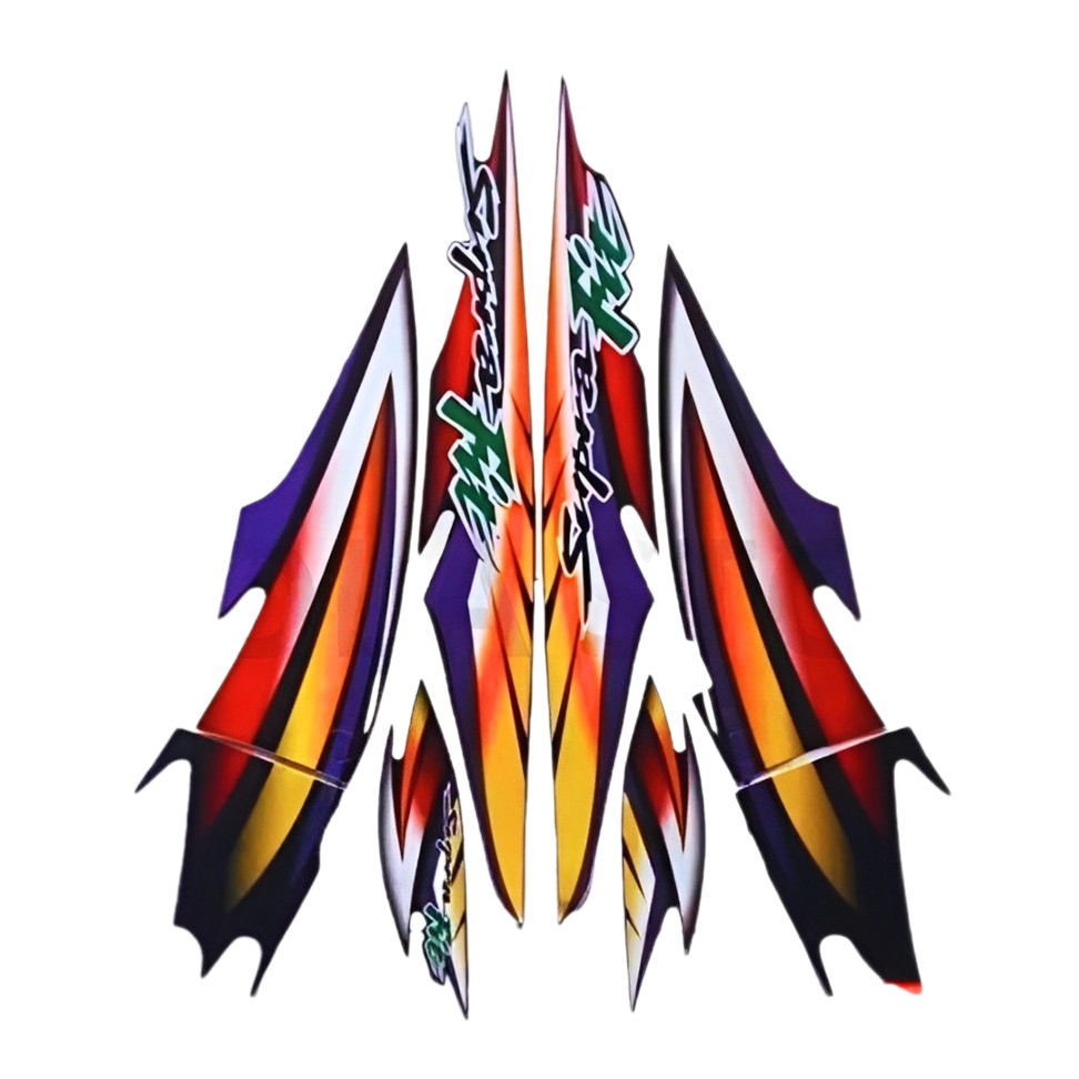 Stiker Striping Standar SUPRA FIT 2005  HITAM UNGU Lis Body SUPRA FIT 2005 BERKUALITAS TERBAIK