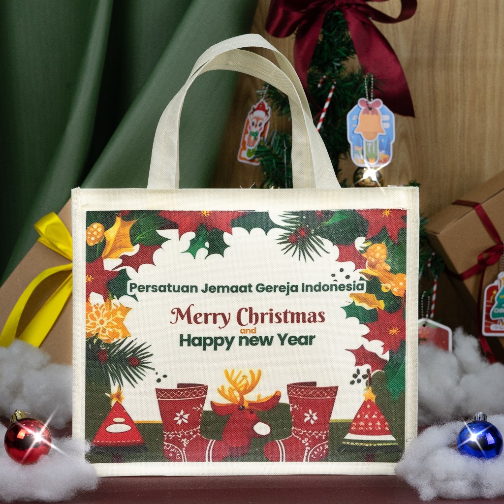 

Tas Custom Special Natal cocok untuk Souvenir Gereja / Souvenir Bingkisan Natal Dan Tahun Baru