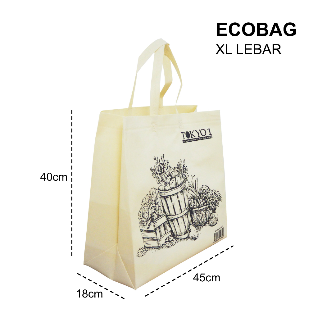 Tokyo1 Eco Bag (XL)Lebar Tas Belanja Gambar Sayuran Kain spunbond 148720