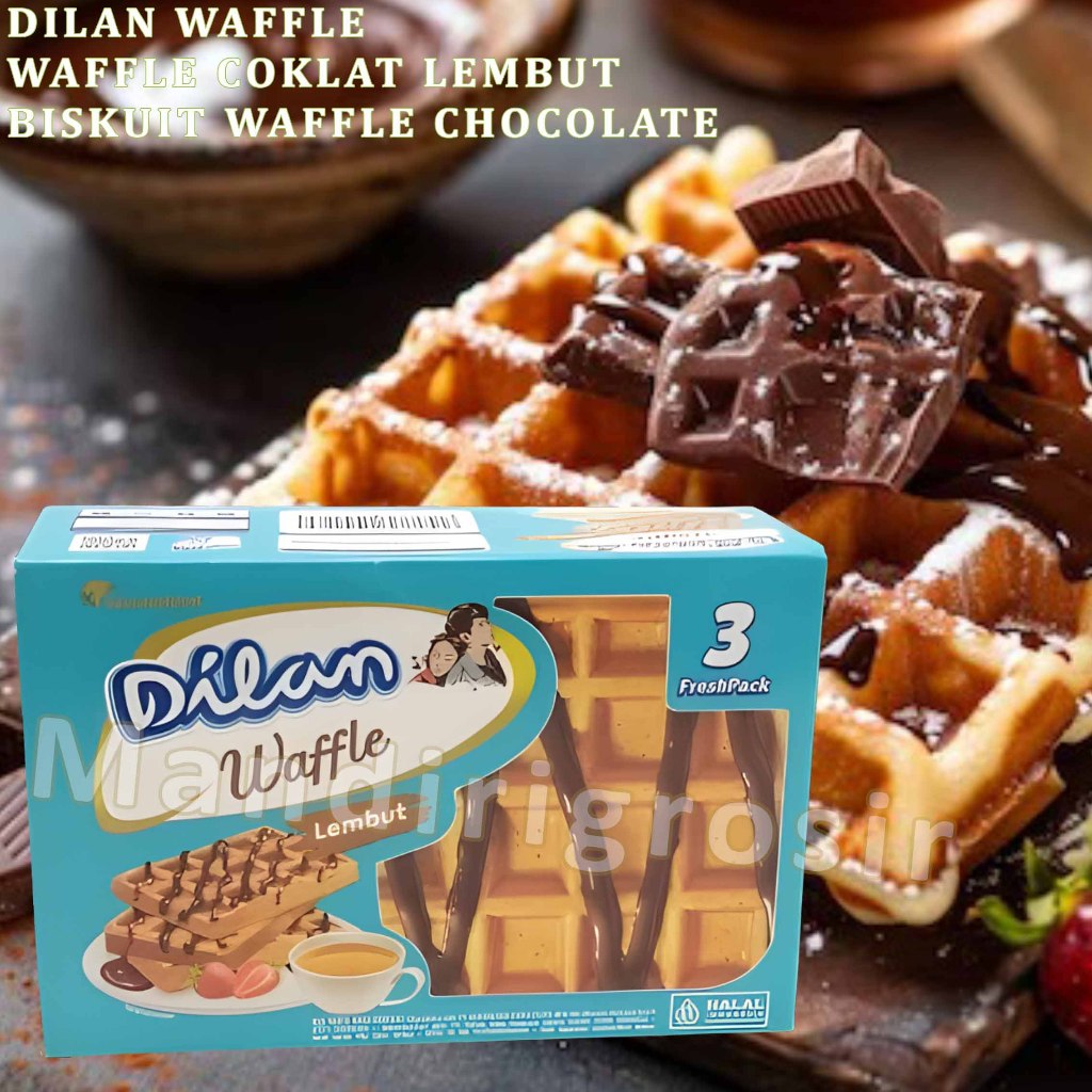 

Biskuit Waffle Chocolate * Dilan Waffle * Waffle Cokelat Lembut * Isi 3pcs x 16gr