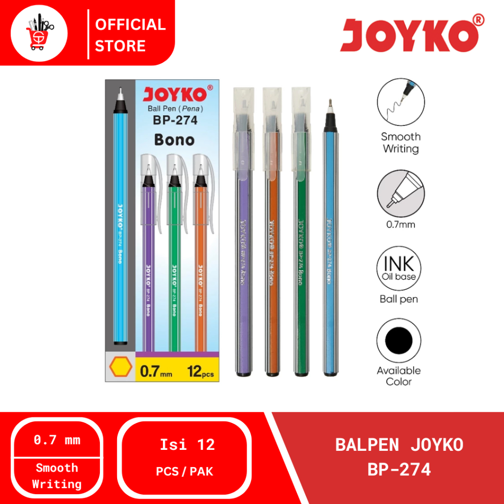 

Ballpoint | Pulpen | Balpen Joyko BP-274 BONO (12 PCS)