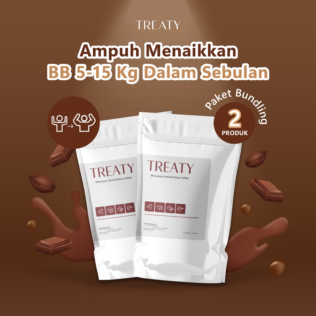 

Paket Bundling isi 2 | Treaty Susu Penggemuk Badan Rasa Coklat | Susu Penambah Berat Badan Permanen BPOM