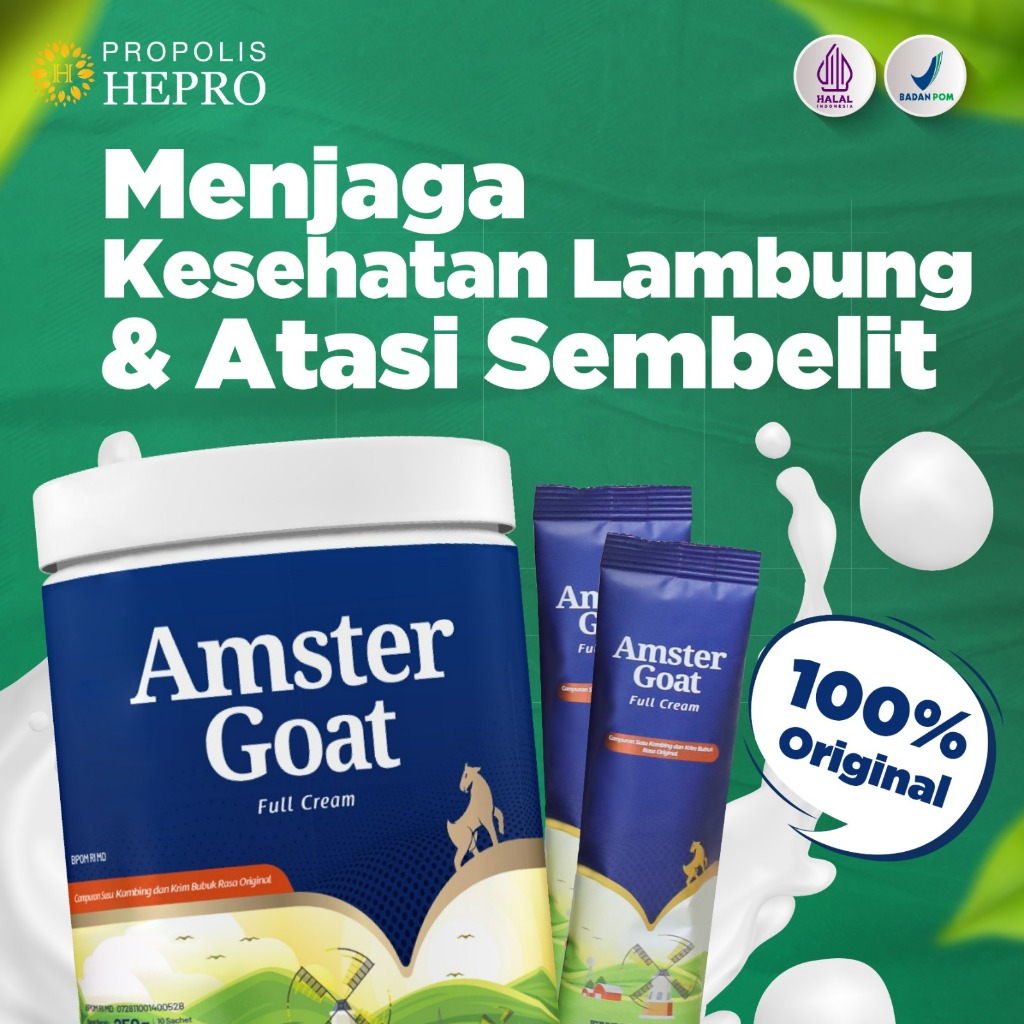 

Amstergoat 10 Sachet - Susu Kambing Mengtasi Masalah Lambung, Sembelit, dan Masalah Pencernaan Lain