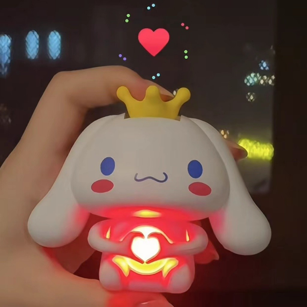 【Ready】Boneka I Love You Cinnamoroll Melody Lotso Kuromi Sanrio LED Night Light Gantungan kunci Vers