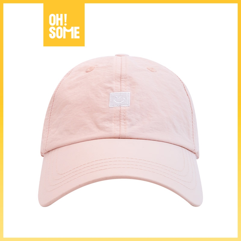 OHSOME - Mostorhata Topi Bisbol Emoji Senyum Warna Hitam/Pink/Putih/Ungu