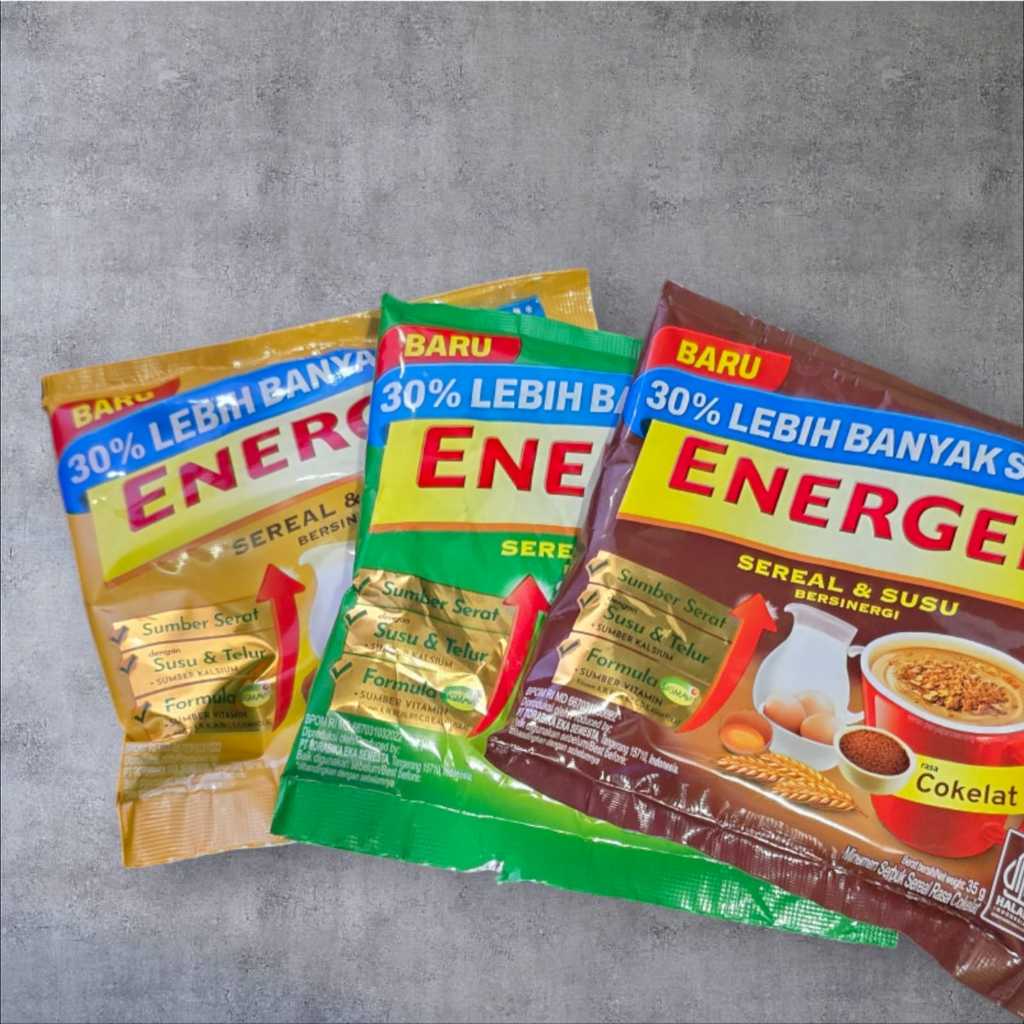 

Energen cokelat Sereal baru All Varian harga ecer 1 pcs minuman sachet kacang hijau vanila kurma jahe Susu champion 30gr