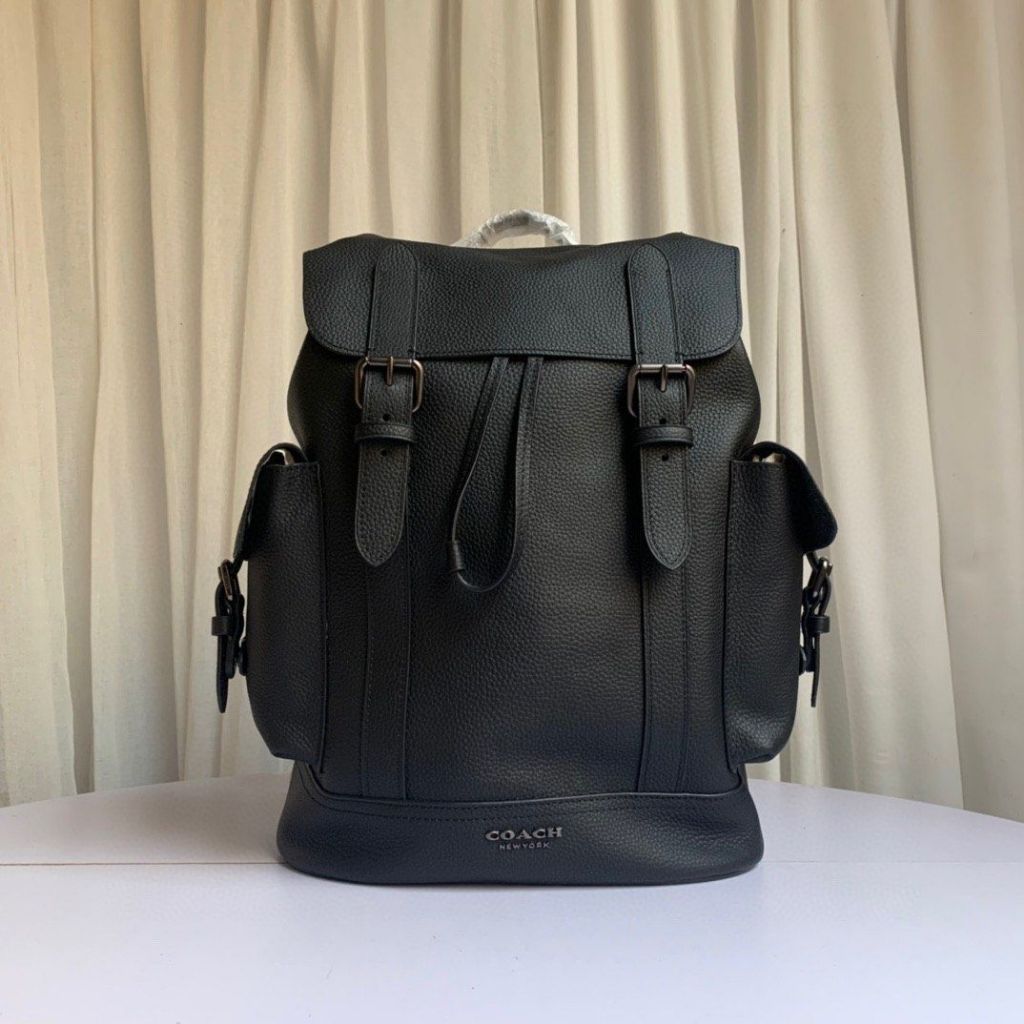 Backpack 89896 Hudson Black Leather Backpack - Backpack Pria Original